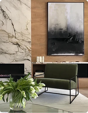 Marble Living Room Abstract Art